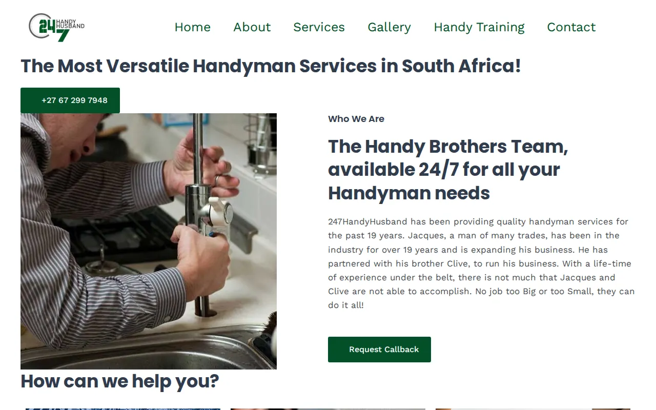 24/7 Handy Husband website
