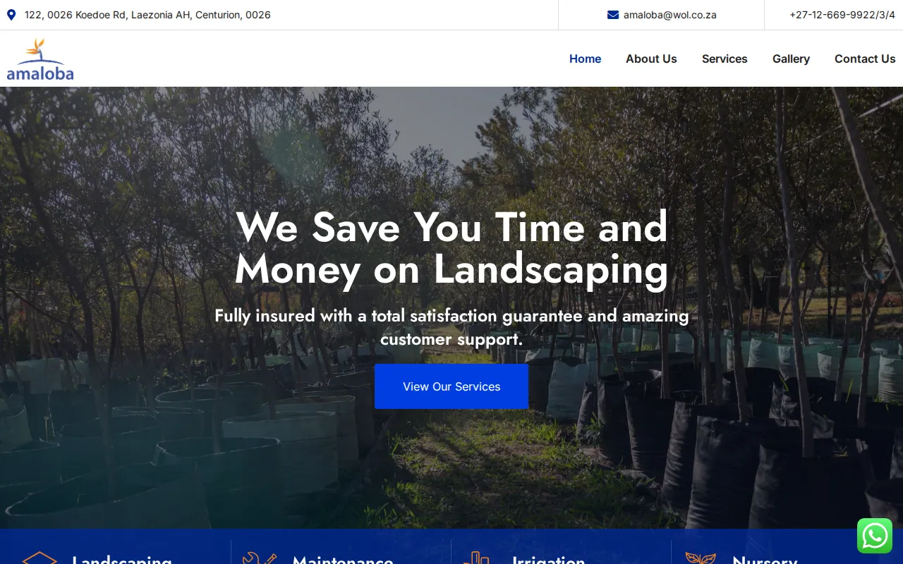 Amaloba Landscaping website