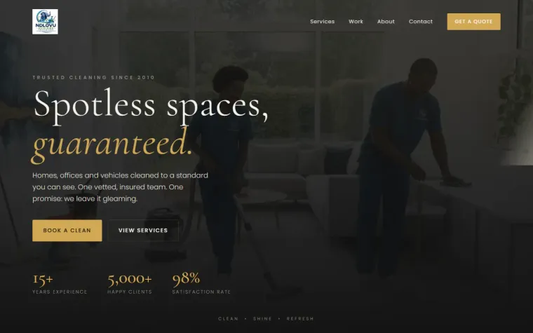Ndlovu Professional Cleaners website