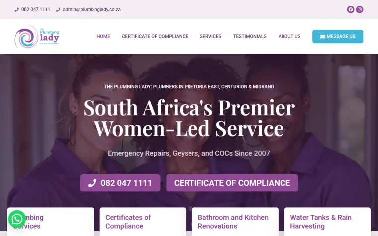 The Plumbing Lady website